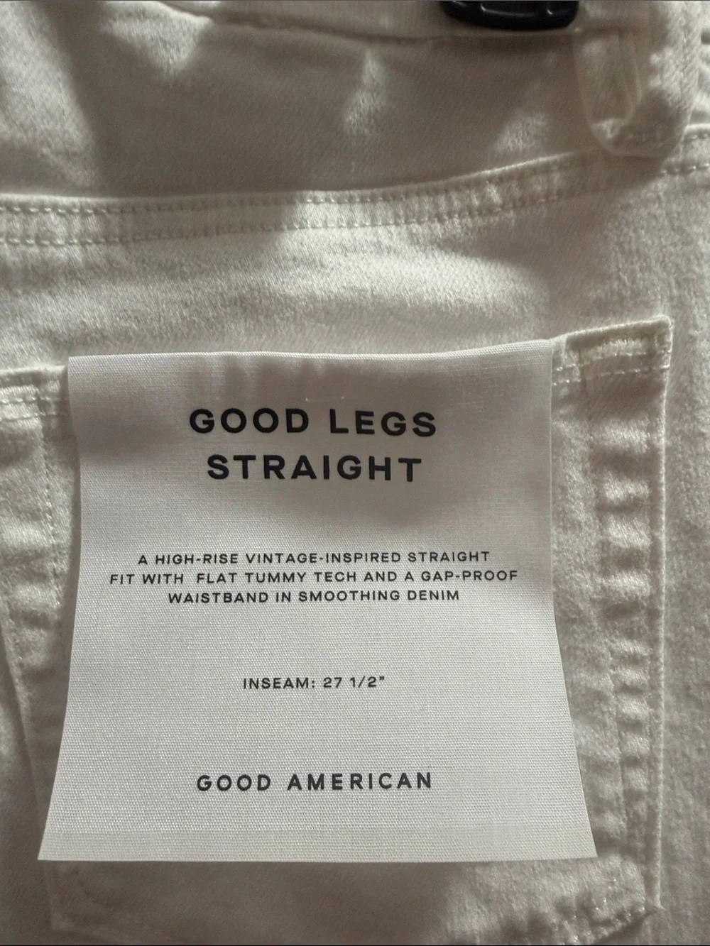 Good American White Straight-Leg Jeans